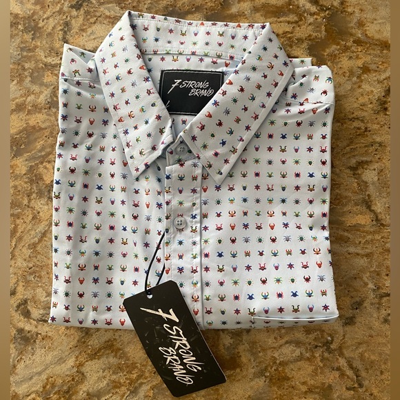 7-Strong Brand 'MÁSCARADE' Men's Short Sleeve Shirt - Picture 2 of 4